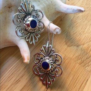 Lapis and Sterling 925 silver - drop earrings.